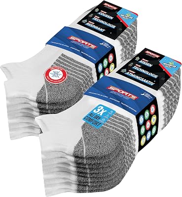 Chaussettes Homme Femme Sport 43-46 Socquettes Basses Courtes - Lot de 10 Paires (EU 43 46, Blanc S)