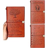 Thenshop 3 Pack Pastor Appreciation Gifts Christian Gifts for Men Leather Journal Notebook Refillable Journal Notebook Pastor Birthday Retirement