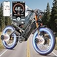 eAhora 2025 Romeo Pro 3/2 50Mph/46Mph Electric Bike for Adults, 5000W/4000W Dual Motor Ebike, 60V/80Ah 52V/70Ah 235+Miles Long Range Ebike, 26 * 4.0" Fat Tire Electric Mountain Bike, Full Suspension