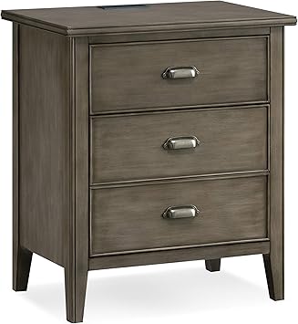 Amazon Com Leick Laurent Collection Nightstand With A C Electrical Usb Charging Outlets Gray Furniture Decor