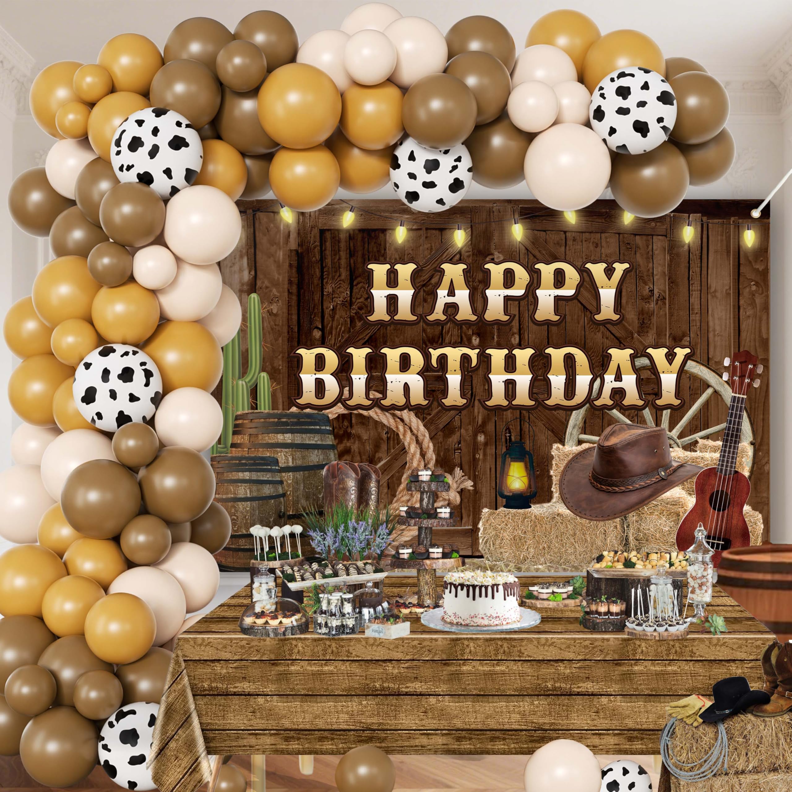 Wild West Cowboy Birthday Party Decorations Set,Balloon Arch Garland
