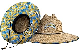 FOCO Men's NFL Team Logo Floral Lifeguard Beach Straw Sun Hat