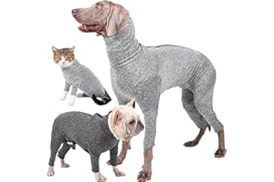 BABYFOXY Recovery Suit Male Female Dogs,Pet Clothes Full Coverage Jumpsuit for Wounds Skin Diseases Post-Operative Protection E Collar Dog Onesie Dog Anxiety Calming Shirt (Dark Grey for Male, XX-Large)