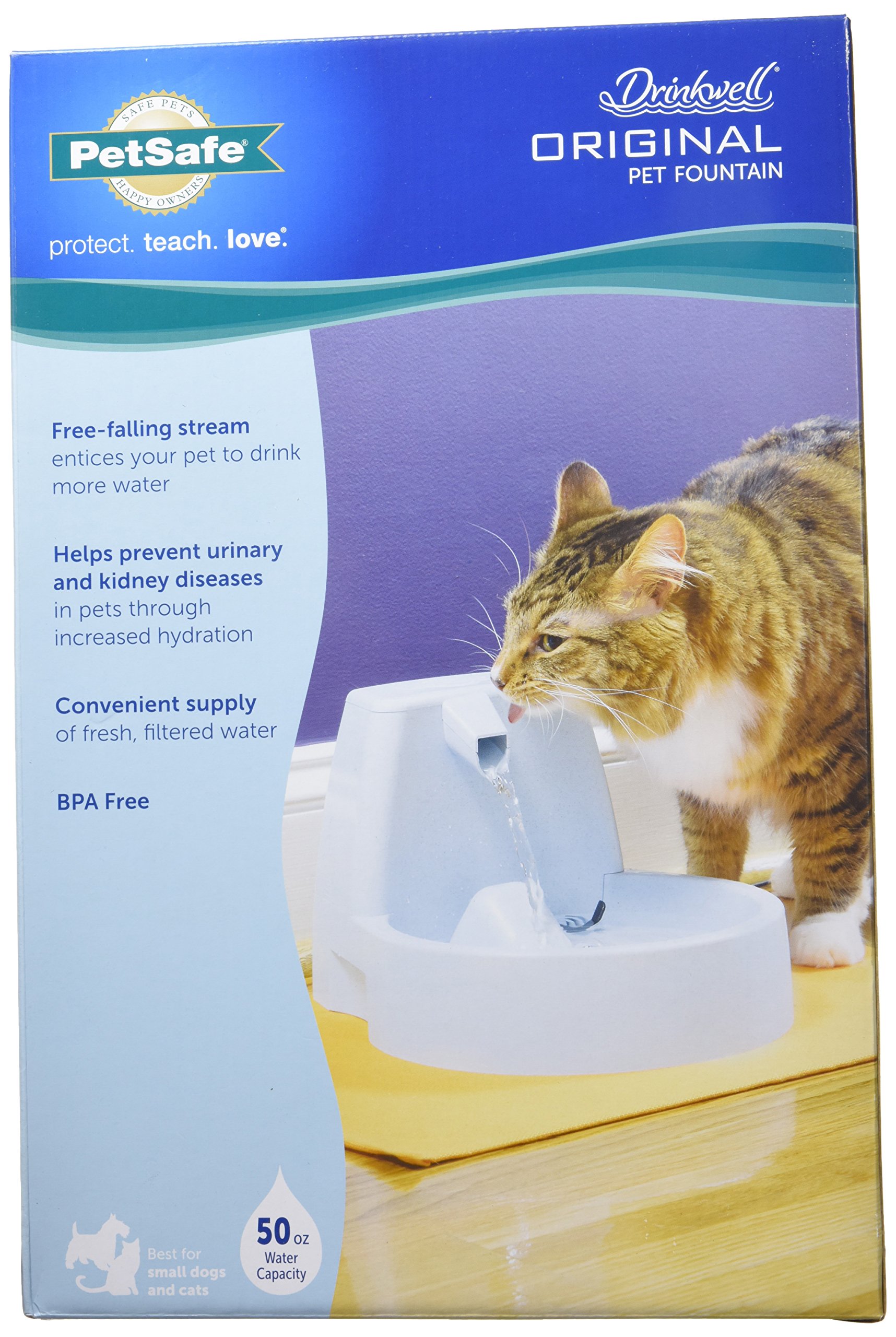 PetSafe Drinkwell Original Cat and Dog Water Fountain, Filtered Water