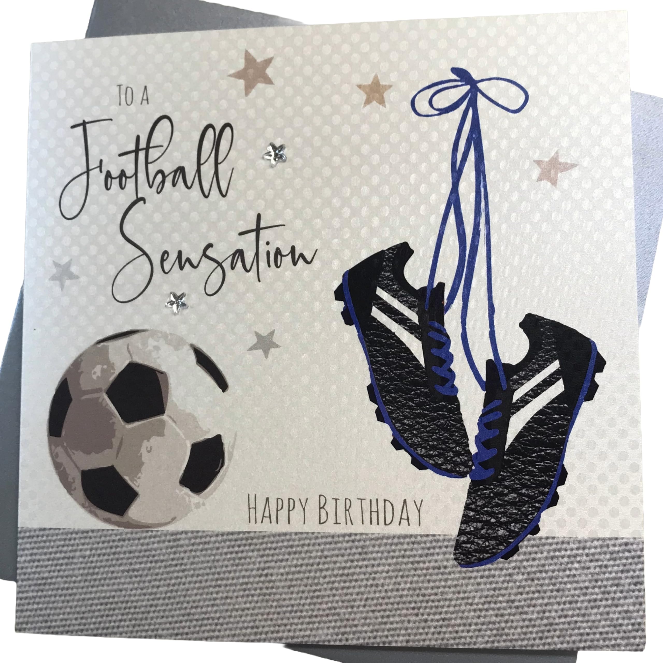 WHITE COTTON CARDS To A Football Sensation Happy Handmade Birthday Card, SB4,16cm x 16 cm