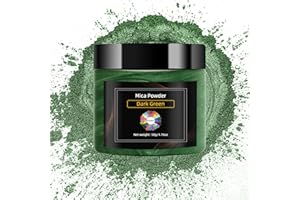 NTWJNJY Dark Green Mica Powder for Epoxy Resin，Natural Shimmer Mica Powder Used for Coloring Resin Artwork, car Spray Paint, Candles, soap, Eye Shadow, Lip Gloss, Nail Polish(50g/1.7oz)