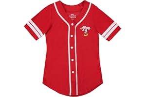 Disney Women’s Lilo & Stitch Baseball Jersey – Classic Mesh Button-Up Shirt, Cute Hawaiian Graphic Top