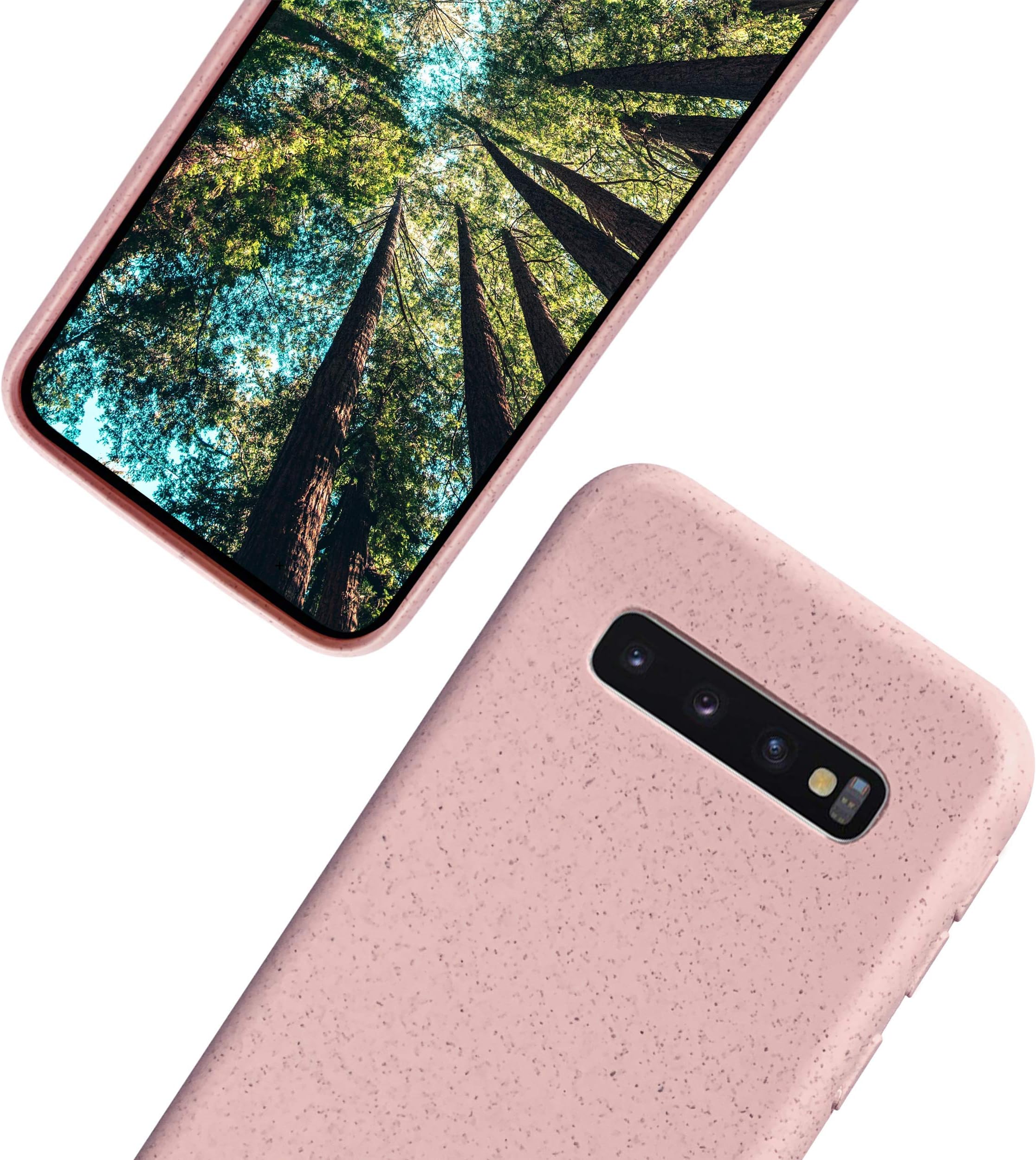 eplanita Eco Samsung Galaxy S10 Mobile Phone Case, Biodegradable and Compostable Plant Fibre and Soft TPU, Drop Protection Cover, Eco Friendly Zero Waste (Samsung S10, Pink)