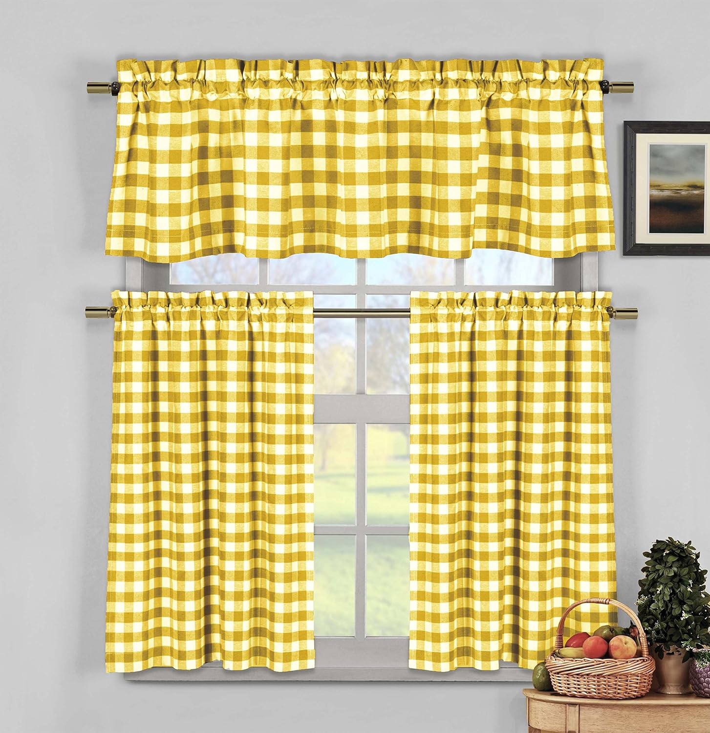 Best Yellow Kitchen Curtains And Valances Set