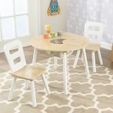 KidKraft Round Wooden Storage Table with 2 Chairs - Kids Furniture Set view 7