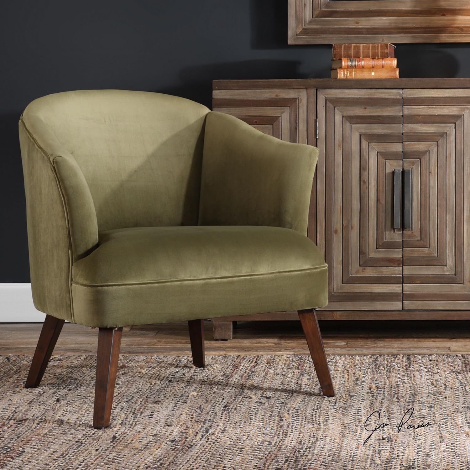 Olive Green Accent Chair : Furniture Of America Athene Midcentury Olive