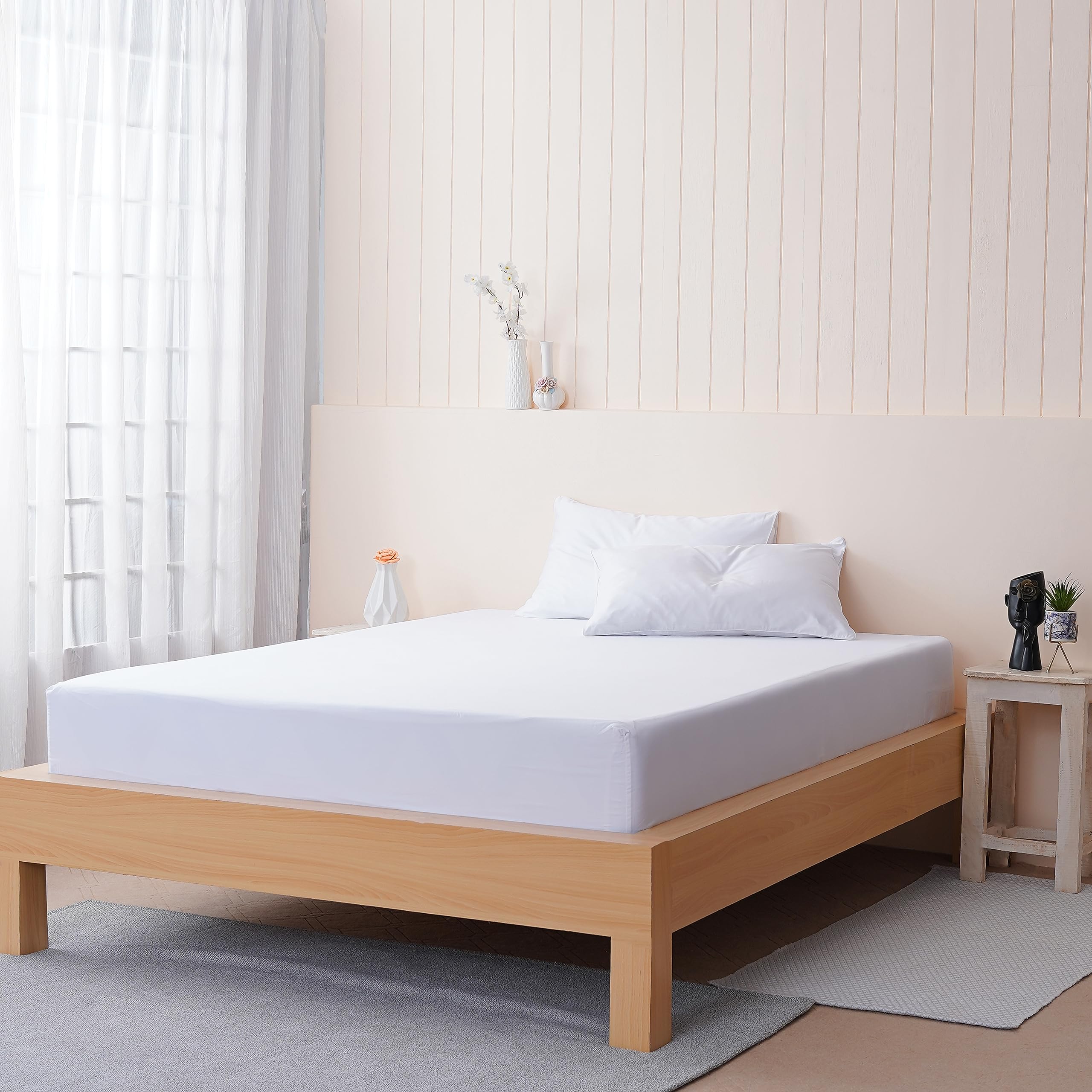 Sheet Story 100% Egyptian Cotton King Size Fitted Sheets - 41cm Deep Pocket - 400 Thread Count - Hypoallergenic, Soft Fitted Sheets King Size - White