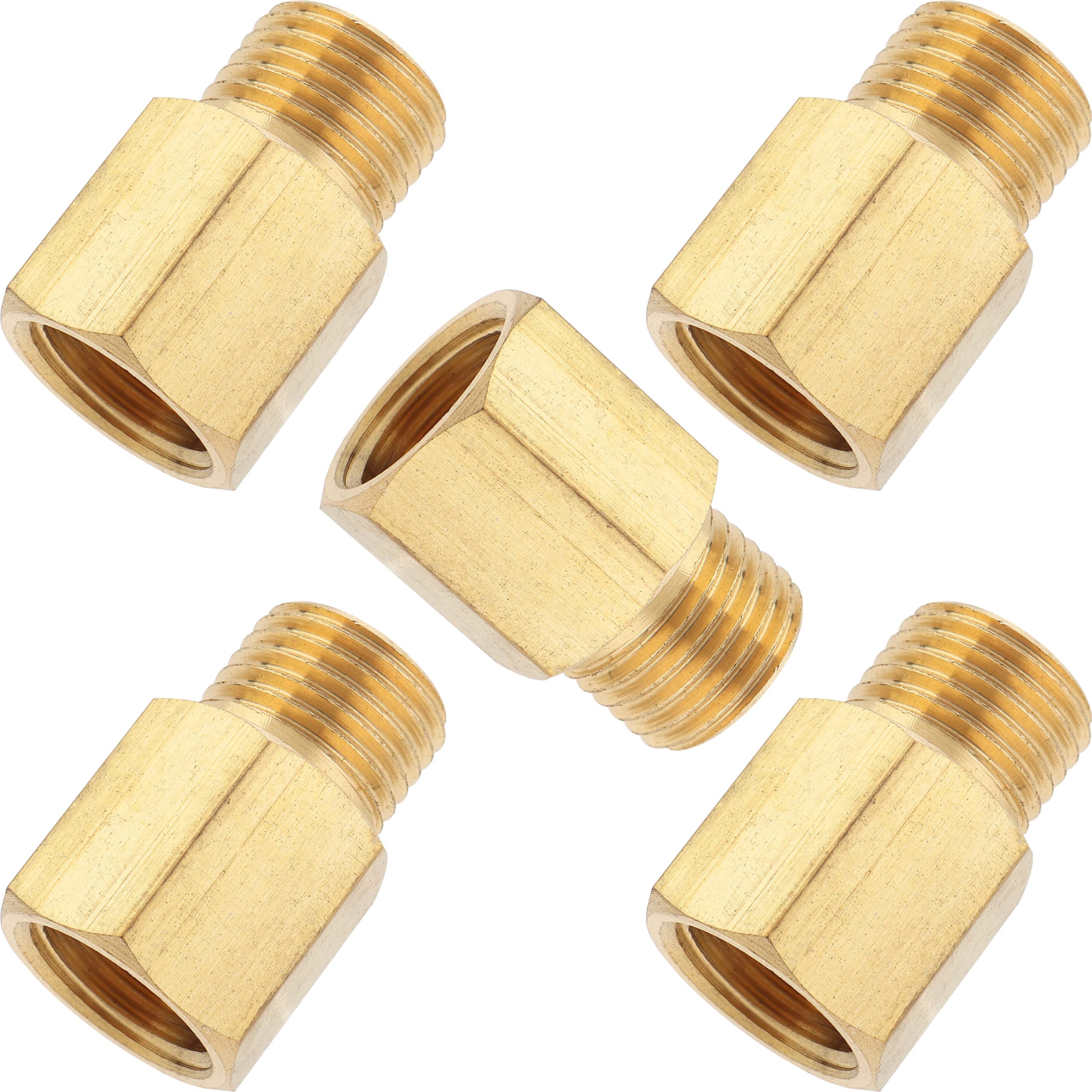 LTWFITTING Brass Pipe 1/4-Inch Female BSPP x 1/4-Inch Male BSPT Adapter Fuel Gas Air (Pack of 5)