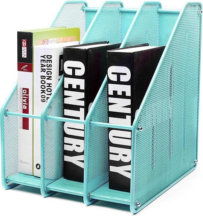 EXERZ Revistero archivador triple de malla metálica/Archivadores de