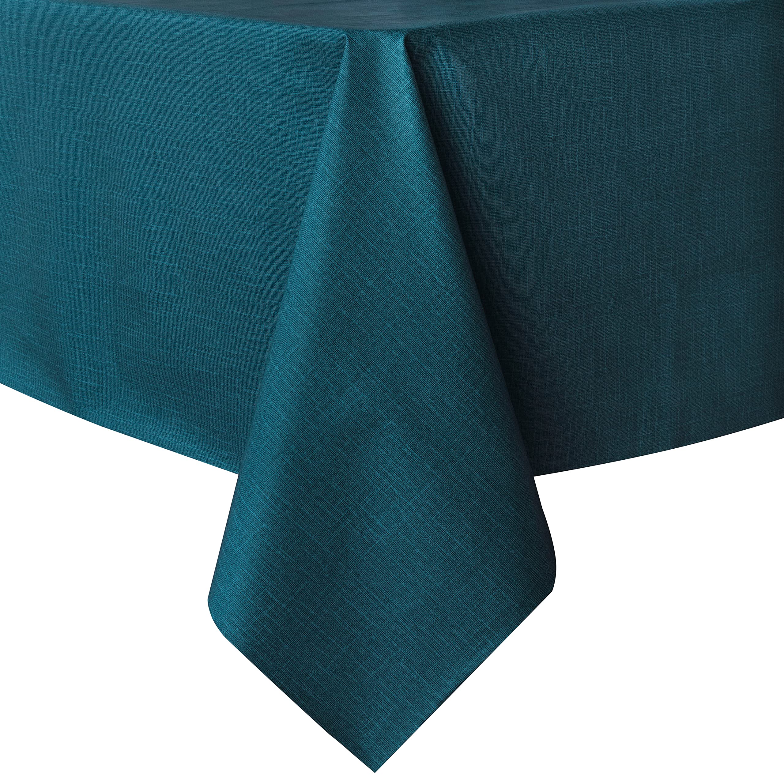 Photo 1 of sancua 100% Waterproof Rectangle PVC Tablecloth - 54 x 108 Inch - Oil Proof Spill Proof Vinyl Table Cloth, Wipe Clean Table Cover for Dining Tables, Buffet Parties and Camping, Deep Teal
