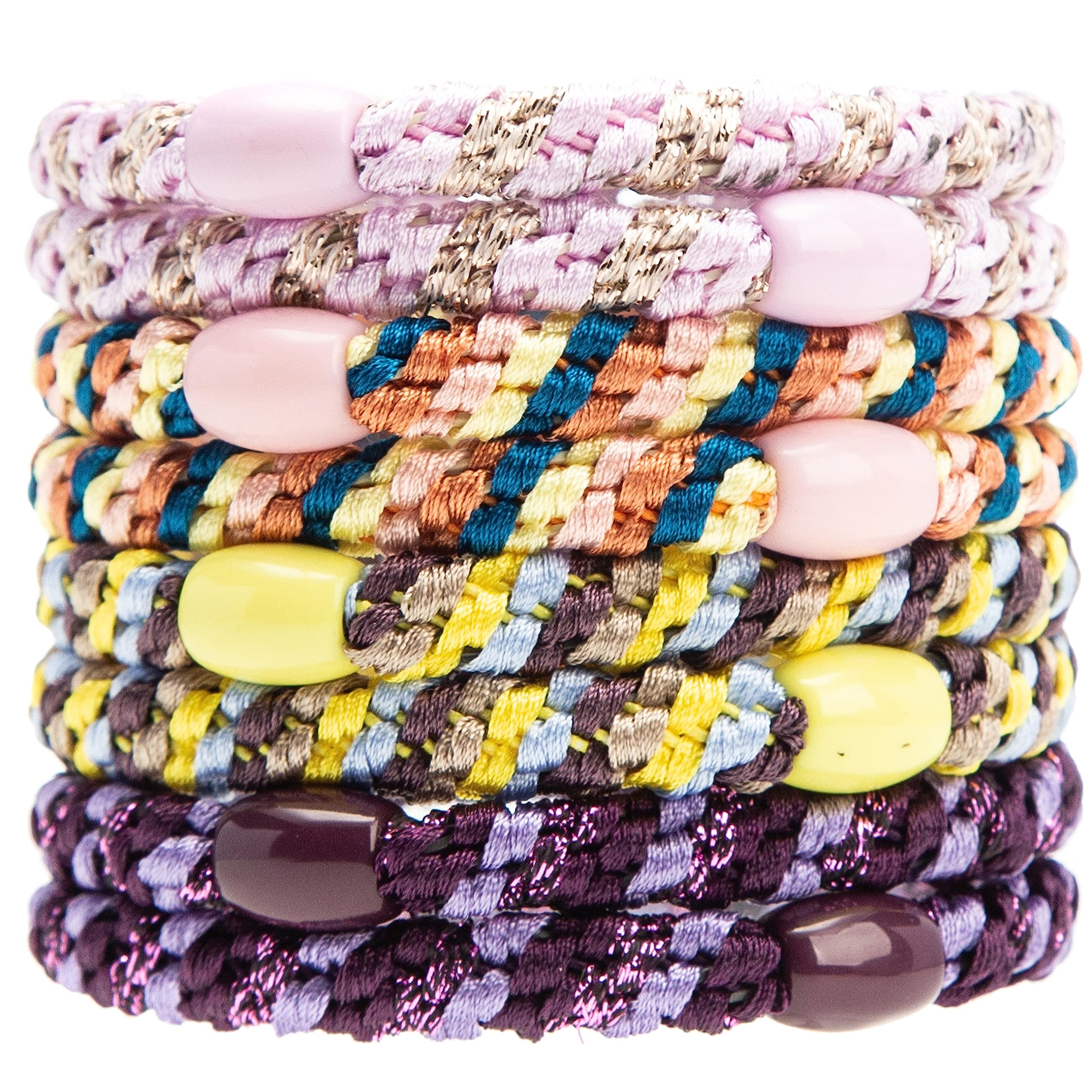 8 Pieces Girls Hair Bobbles Pack of 8 Multicoloured Elastic Bands Hair Bands Elastic Hair Bands Style 18