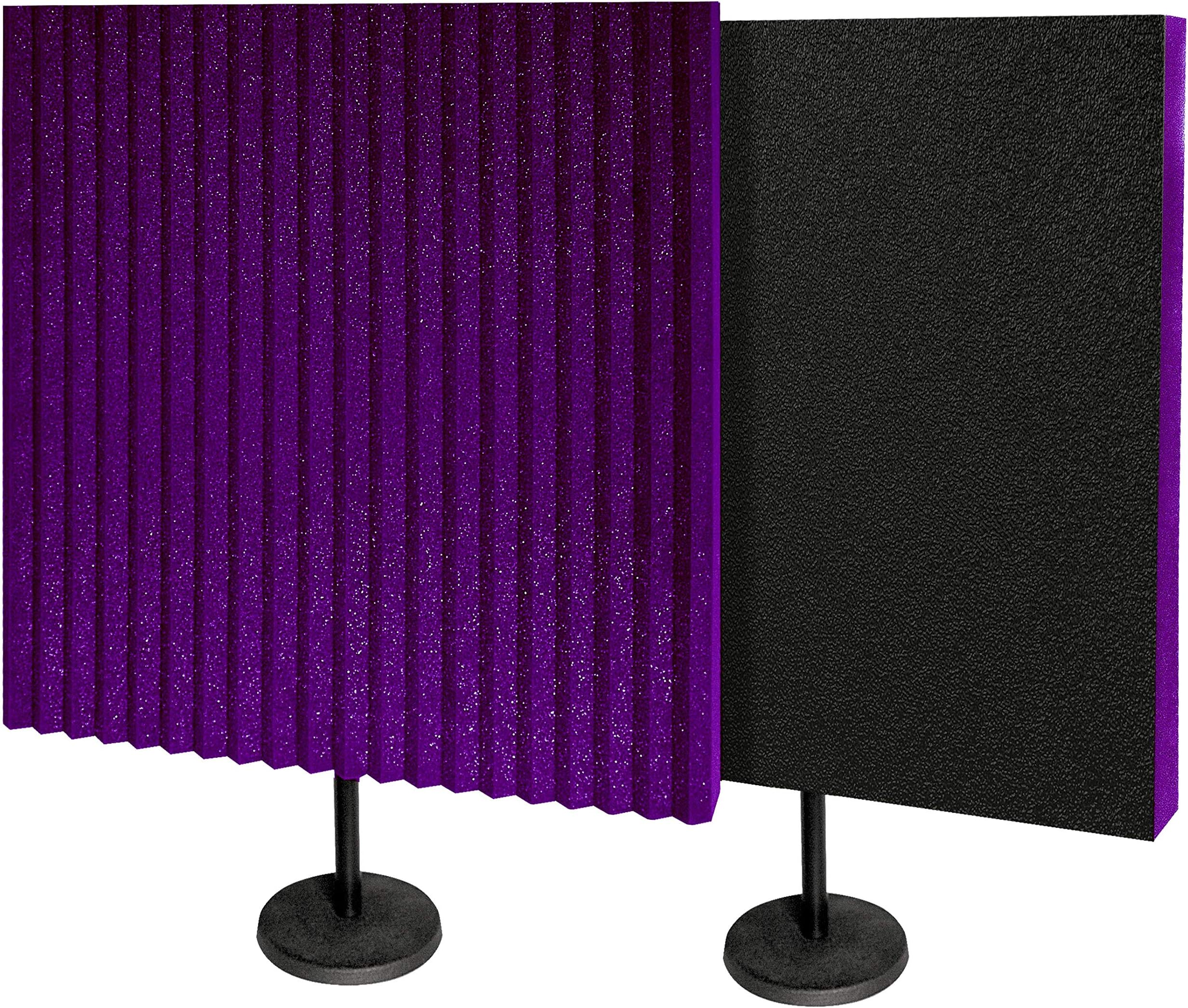 AuralexDeskMAX 2x2 foot Desktop Stand-mounted Portable Acoustic Treatment Panels 2-pack - Purple
