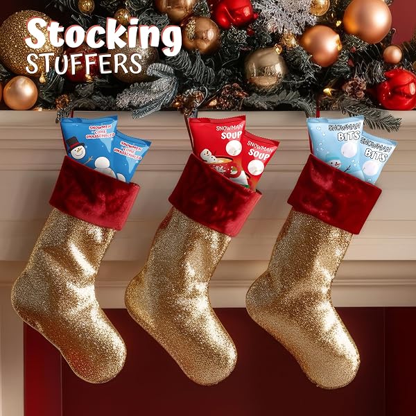 4E’S NOVELTY 24 PACKETS 3 ASSORTED CHRISTMAS MINI MARSHMALLOWS – INDIVIDUALLY WRAPPED SNOWMAN MARSHMALLOWS PACKS FOR HOT CHOCOLATE & HOT COCOA TOPPERS, VANILLA FLAVORED