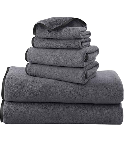 Amazon.com: Cosy Family Microfiber 8-Piece Towel Set, 2 Bath
