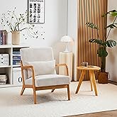 FINTHOMING Accent Chair Mid-Century Modern Chair with Pillow Upholstered Lounge Arm Chair with Solid Wood Frame & Soft Cushio
