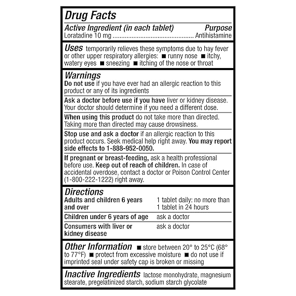 HEALTHA2Z® ALLERGY RELIEF | LORATADINE 10MG | ANTIHISTAMINE | NON-DROWSY | RELIEF FROM ITCHY THROAT, SNEEZING, RUNNY NOSES | 24-HOURS ALLERGY MEDICINE (300 TABLETS)