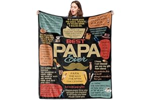 Pezolen Fathers Day Grandpa Gifts, Papa Gifts, Gifts for Papa/Grandpa, Best Papa/Grandpa Birthday Gifts, Papa/Grandpa Gifts from Grandchildren, Papa/Grandfather Gift Blanket 50"x60"