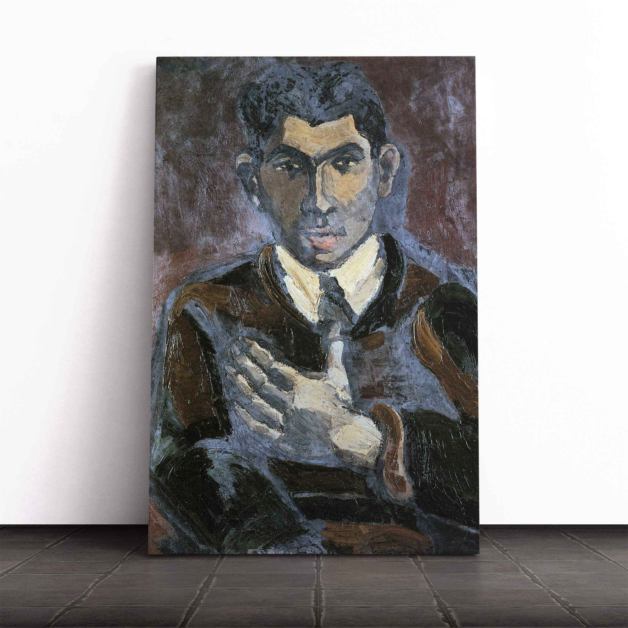 Walter Gramatte Portrait of a Man Canvas Print | Gallery Wrapped 30mm Frame Wall Art | 20x14 inches | Ready to Hang | Modern People Picture | Living Room Bedroom Lounge Office