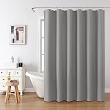 Shower Curtain 182x182cm Dark Grey with Metal Hooks Waffle Fabric view 2