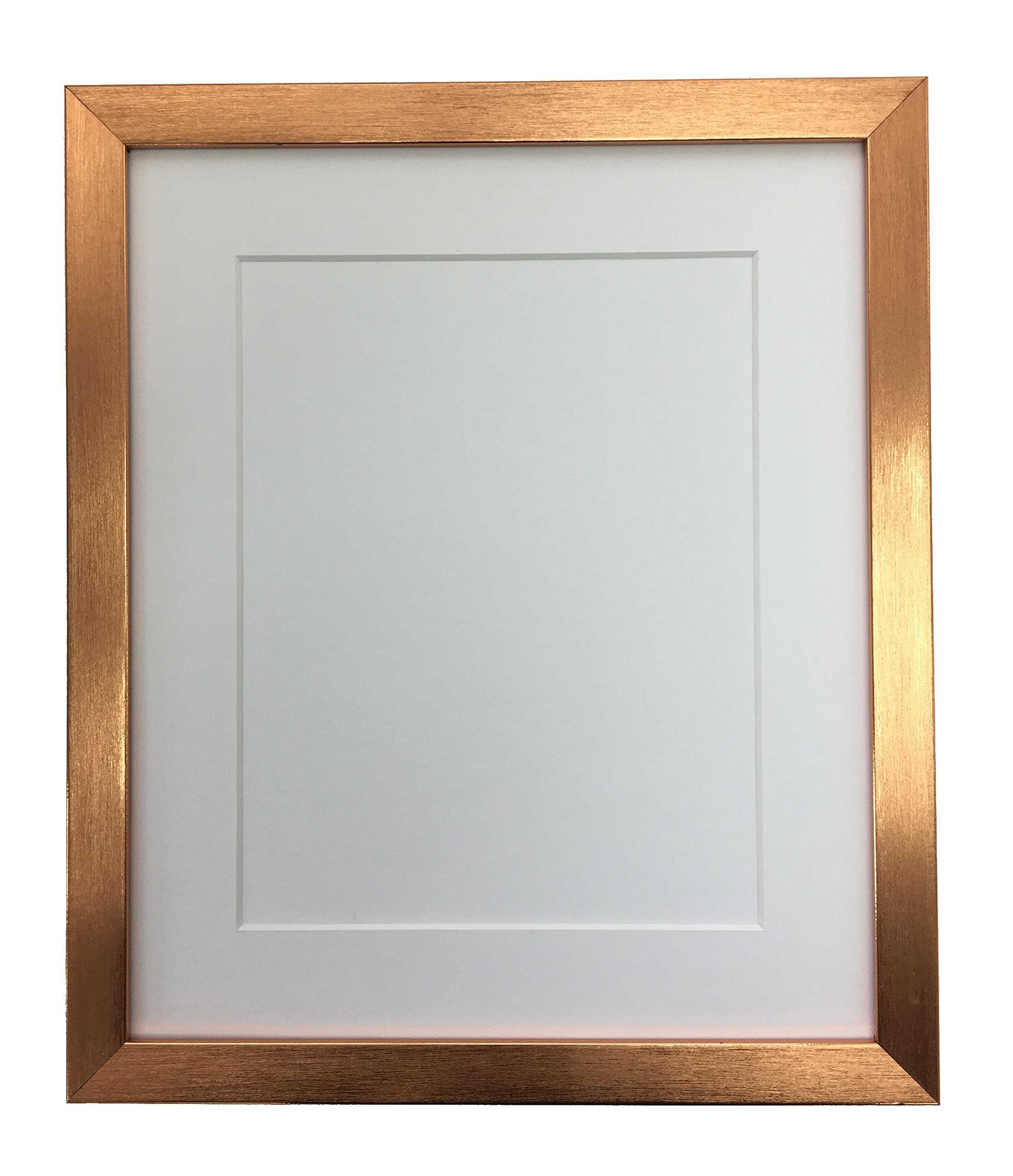 FRAMES BY POST 0.75 Inch Bronze Picture Photo Frame With White Mount A4 Image Size 10 x 6 Inch Plastic Glass