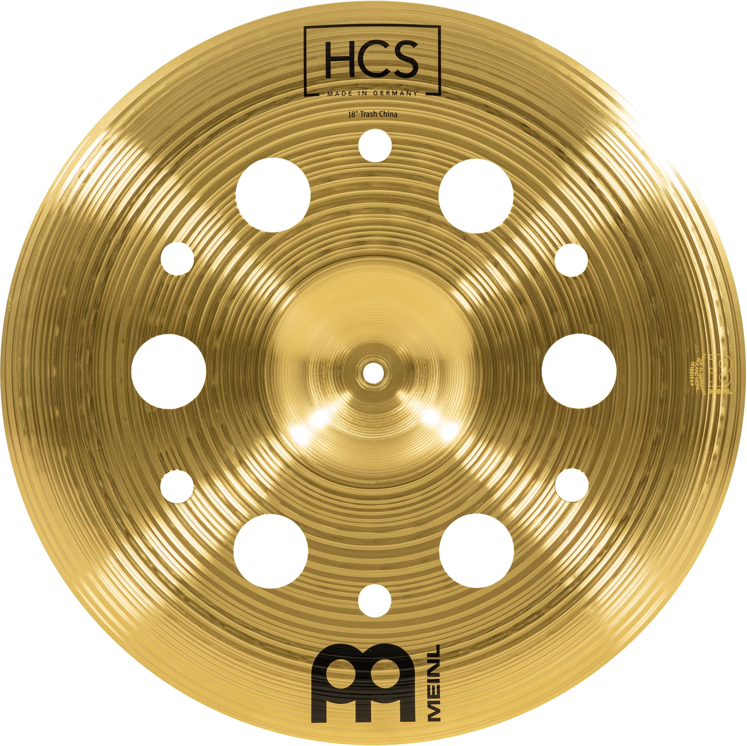 Meinl Cymbals HCS Trash China Cymbal 18 inch (Video) with holes for Drum Set (45,72cm) Traditional Finish Brass, Made In Germany (HCS18TRCH)
