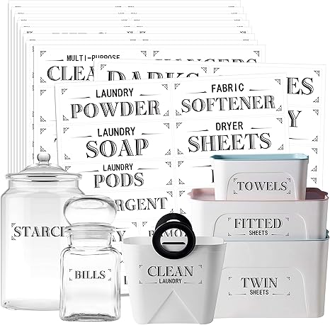 Amazon Com 242 Pcs Home Office Organization Labels Printed Customizable Water Resistant Stickers With Perforation Line In Various Sizes For Bathroom Living Room Laundry Closet Farmhouse Jars Containers Bins Home Kitchen 242 pcs home office organization labels printed customizable water resistant stickers with perforation line in various sizes for bathroom living room
