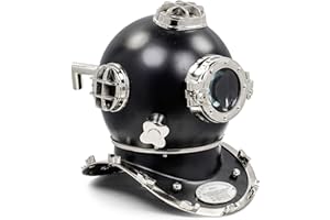 18" Scuba Diving Nautical Helmet | Maritime Ship's Decorative Helmet | Nagina International (18 Inches, Nickel Black)