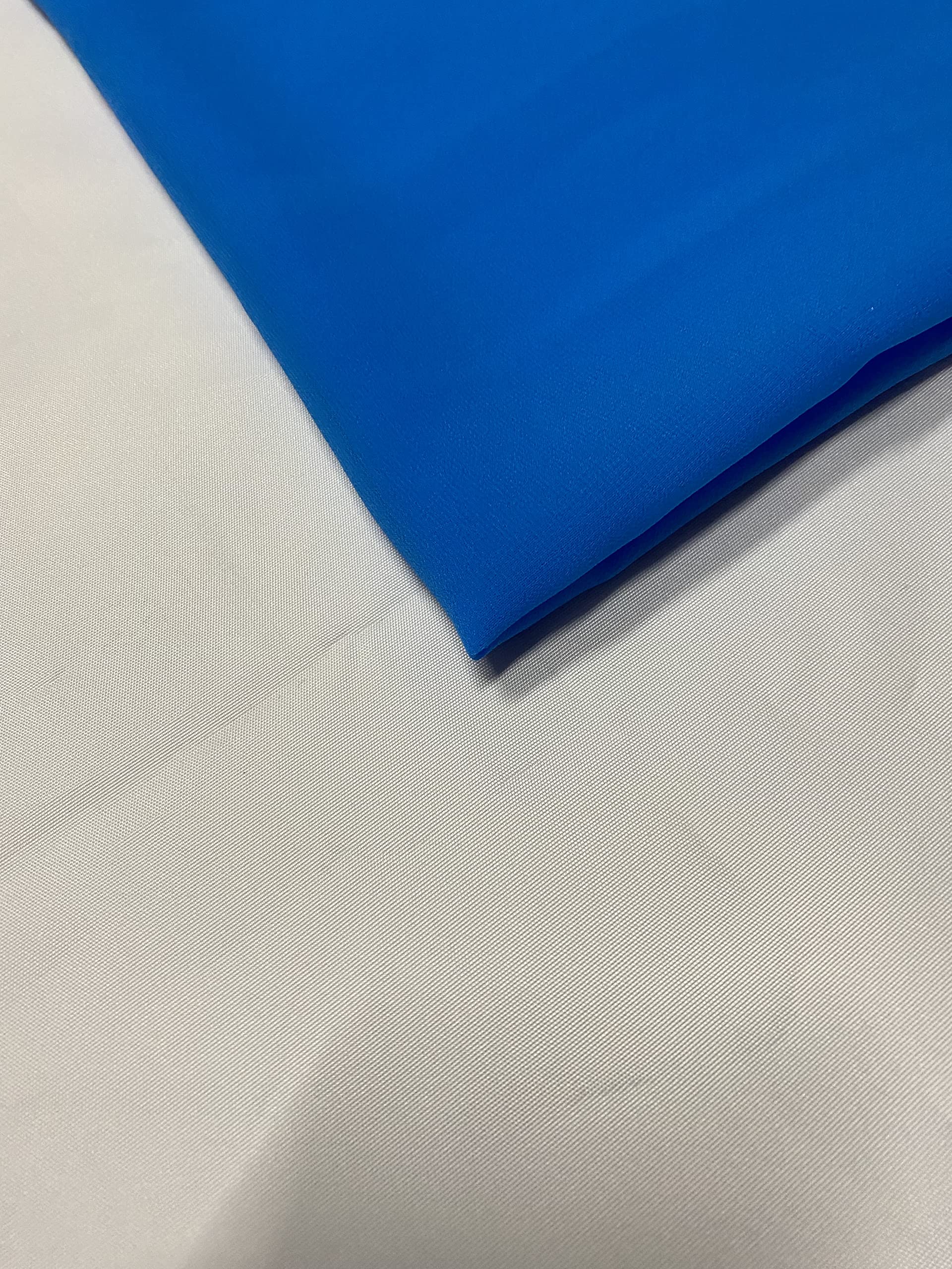 New Chiffon Sheer Fabric Plain Crepe Polyester Woven Dress Wedding Arch Material 44''-112cm (Turquoise, 2 Meter) — image 1