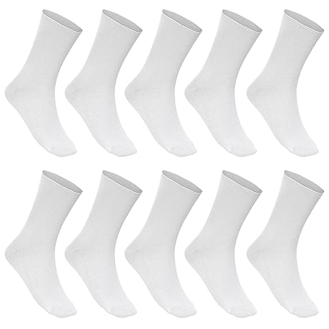 millionen-olly 10 PAAR DAMEN DIABETIKER SOCKEN OHNE GUMMI + WEISS + 100% BAUMWOLLE + 35 36 37 38 39 40 41 42 + WOW