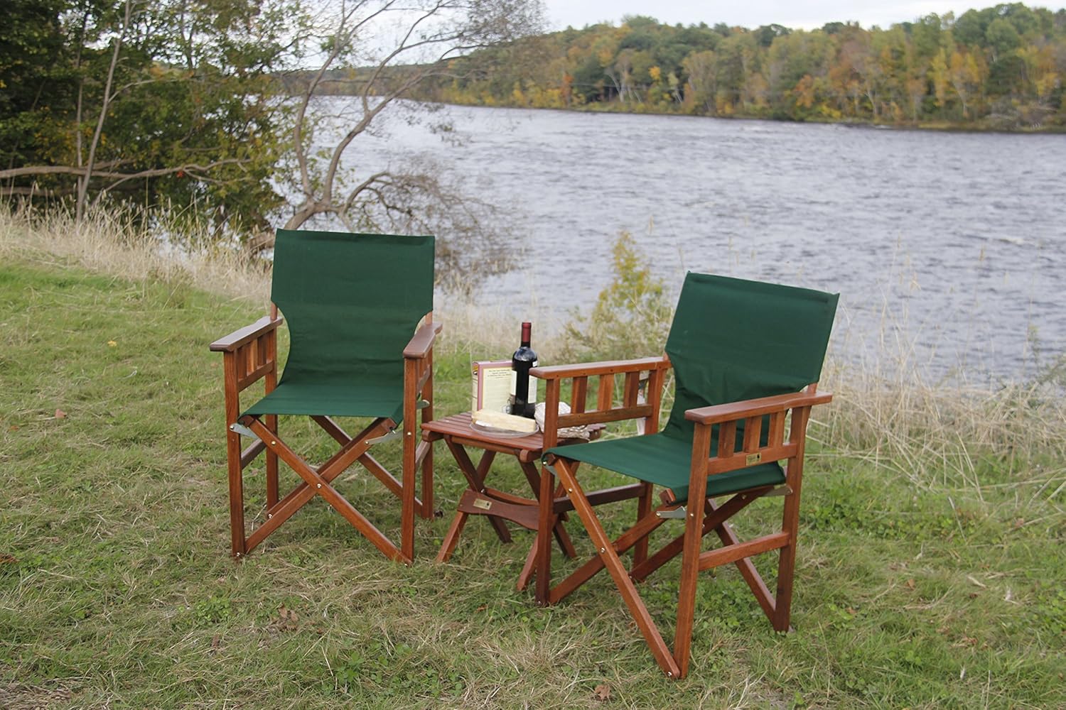 BYER OF MAINE, Pangean Campaign Chair, 20" D x 23.5" W x 36" H, Holds Up to 250 lbs, Hardwood, Perfect for Patio/Deck, Wood Folding Chairs, Patio Chair, Deck Chair, Wood Camp Chair, Natural, Single: Furniture & Decor