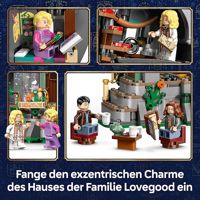 Harry Potter Luna Lovegoods Haus - Modellbau mit Leuchtstein und 5 Minifiguren - Baukasten DIY Deko fürs Schlafzimmer - Kreatives Geschenk für Mädchen, Jungen und Fans ab 10 Jahren - 76467 — Foto 5 von 8