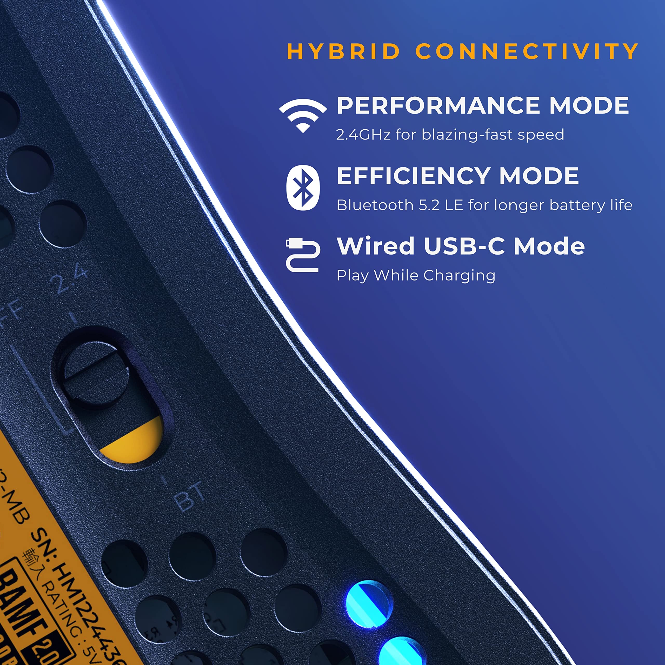 Glorious Gaming Model O 2 Wireless Gaming Mouse - Hybrid 2.4GHz & Bluetooth Wireless, 68g Superlight, Long Battery Life, 26k BAMF 2.0 Sensor, RGB, Ambidextrous, 6 Buttons, PTFE Feet - Black