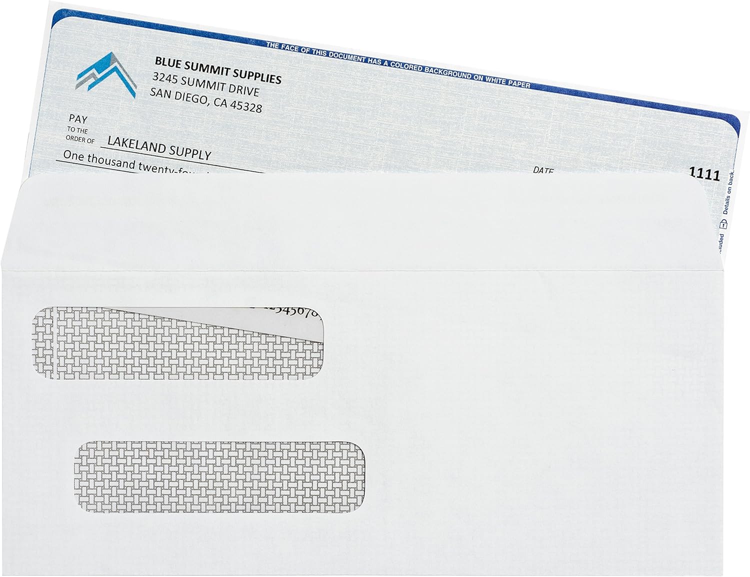 500 Blank Check Stock- Designed for Secure Computer Printed Checks with Quickbooks, and more - Blue Linen Pattern- 500 Sheets - 8.5'' x 11'' : Office Products