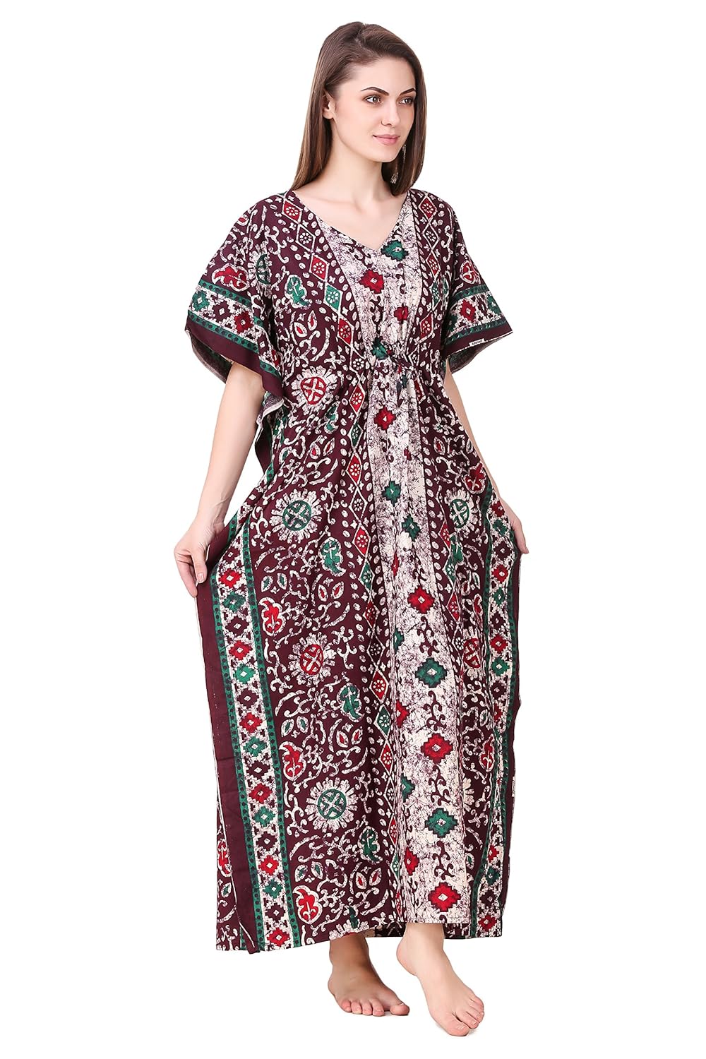 masha women's cotton kaftan nighty