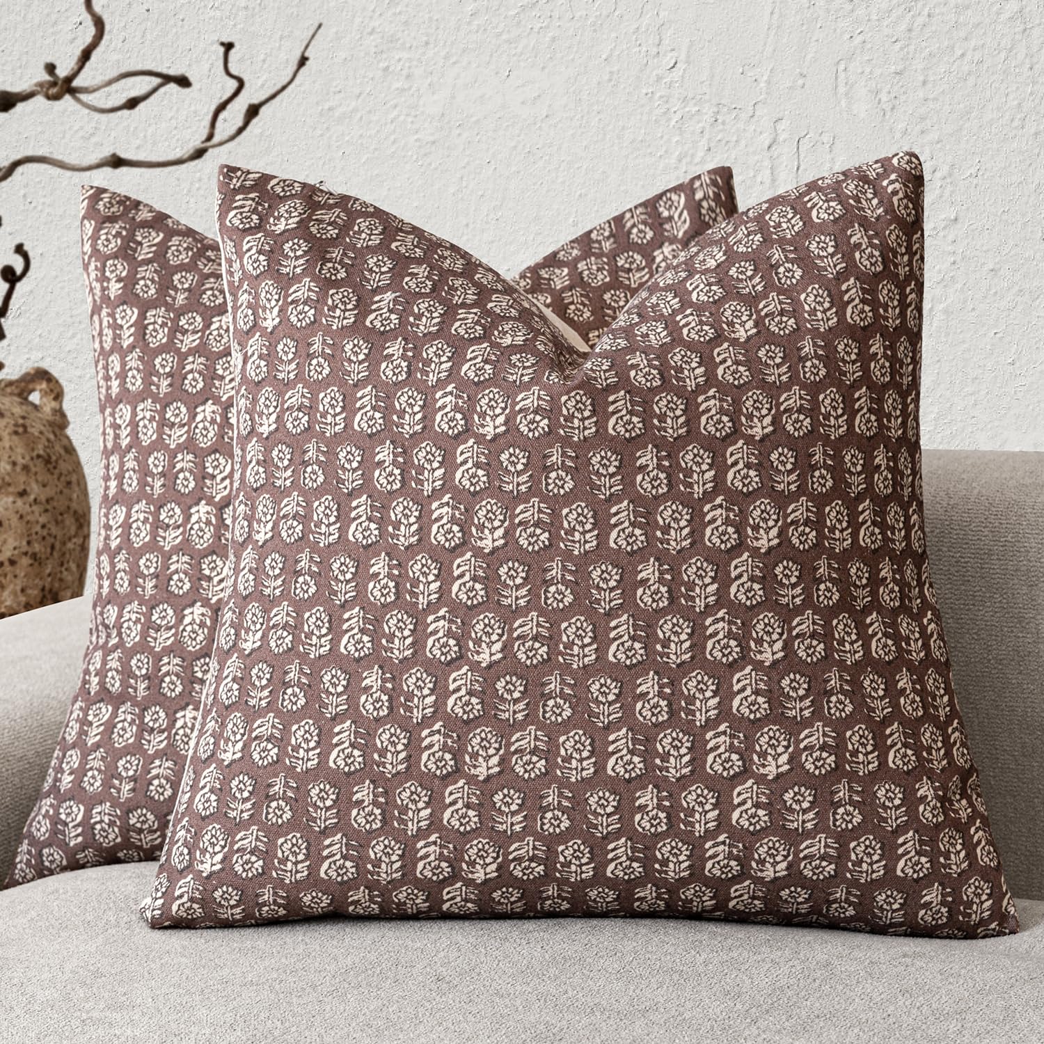 Foindtower Set of 2 Decorative Vintage Floral Print