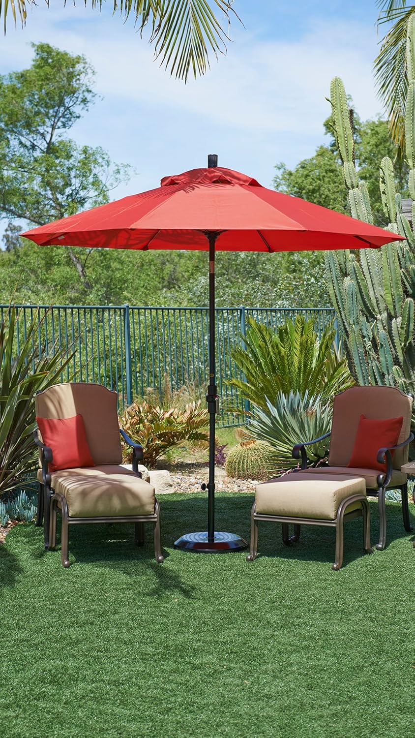 dark green outdoor umbrellas on Amazon Com California Umbrella 9 Round Aluminum Market Umbrella Crank Lift Collar Tilt Black Pole Pacifica Palm Patio Umbrellas Garden Outdoor