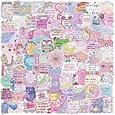 100 Pcs Holographic Inspirational Stickers for Girls Women, Positive Motivational Words Quote Stickers for Water Bottles Journal Scrapbook Vision Board Supplies Teachers Students