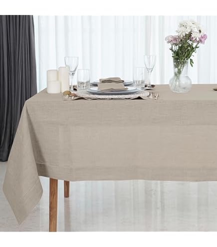 Amazon.com: D'Moksha Homes Natural Linen Tablecloth for Rectangle