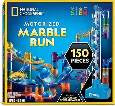 Blue Marble National Geographic Marble Run with Motorized Lift 150-Piece