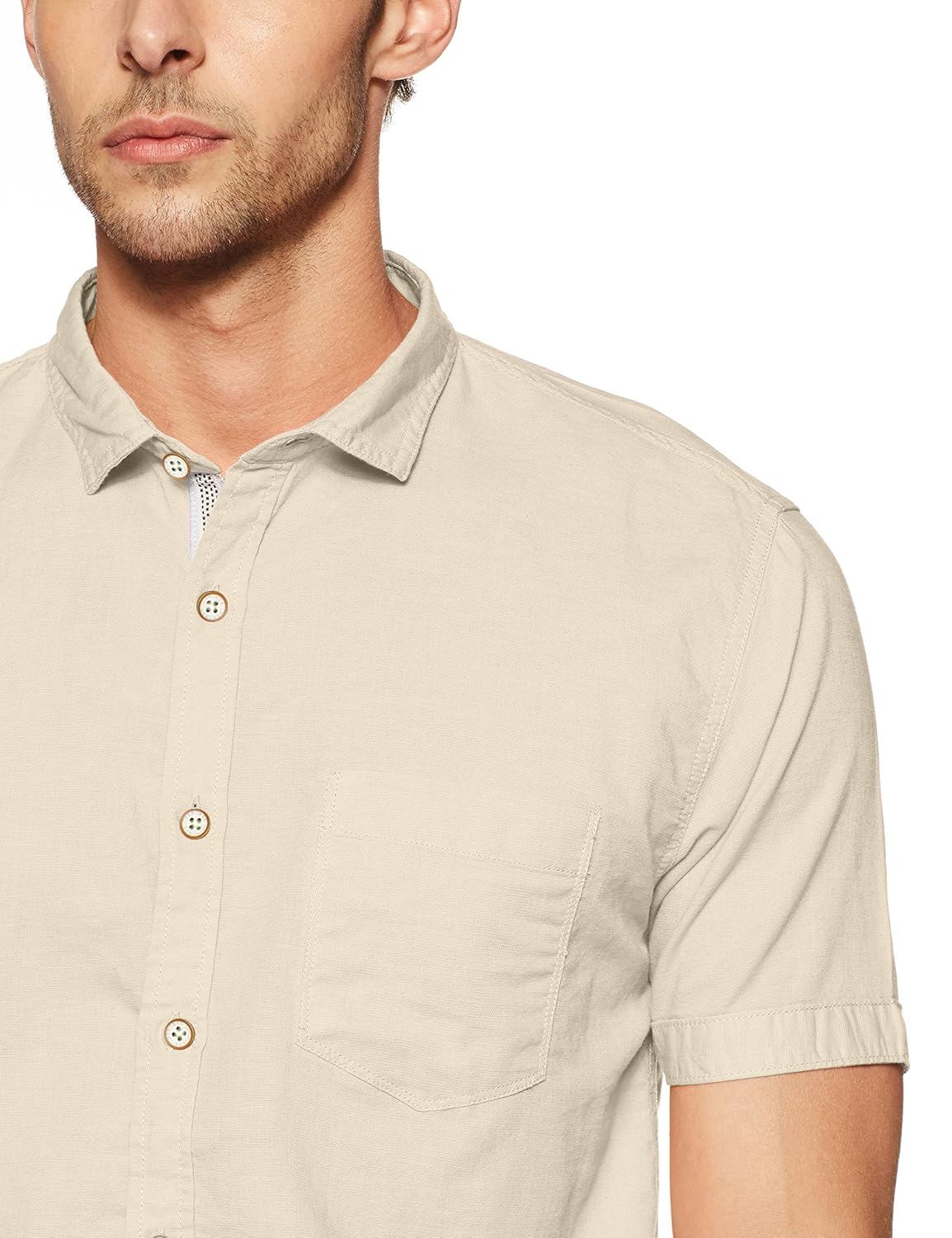 cherokee men's solid regular fit casual shirt