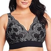 Glamorise Womens Lace Plunge Bralette Wirefree 7013