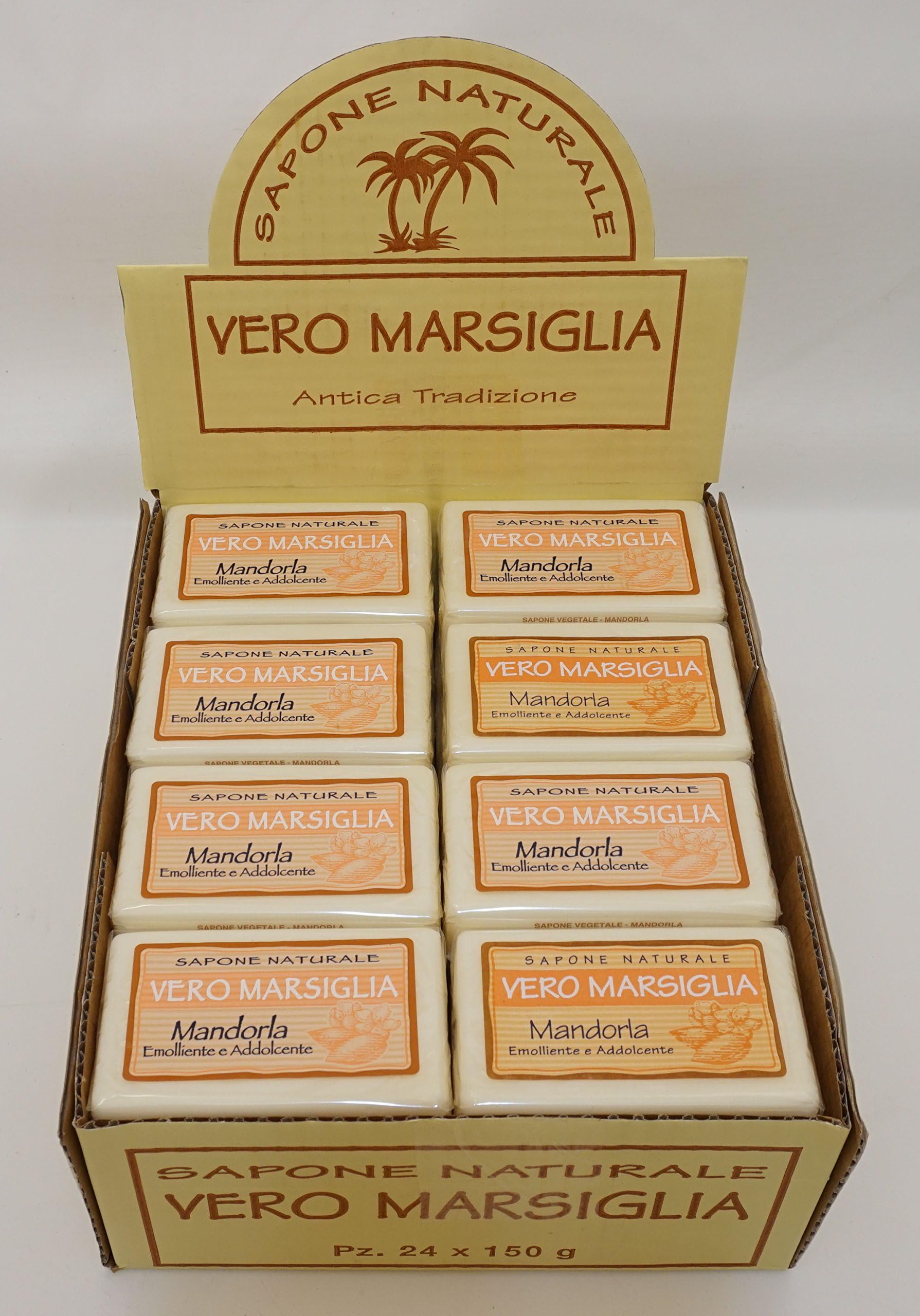 Saponeria Nesti Firenze:"Vero Marsiglia" Natural Soap, Almond Soap 5.29 Ounce (150gr) Packages (Pack of 24) [ Italian Import ]