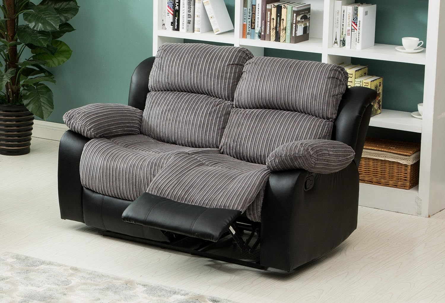 Lovesofas New Luxury California 3 2 1 Jumbo Cord/Faux Leather Recliner