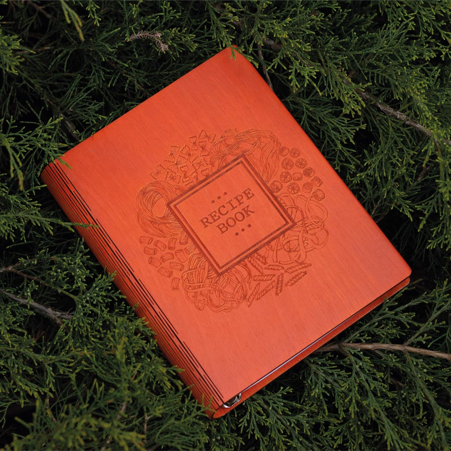 Amazon Com Woxteed A5 Wooden Blank Recipe Book To Write In 7 5 X 6 Inch Cook Book With 80 Sheets For Handwritten Recipes Hardcover Family Kitchen Journal And Recipe Keeper Orange Kitchen Dining