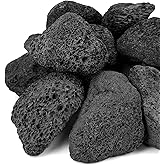 Mr. Fireglass Lava Rock Granules, 2.75"-5" Large Volcanic Lava Rock for for Fire Pits, Fire Bowls, Fire Table and Gas Log Sets, Decorative Landscaping, Indoor & Outdoor Fireplaces - 10 Pounds, Black